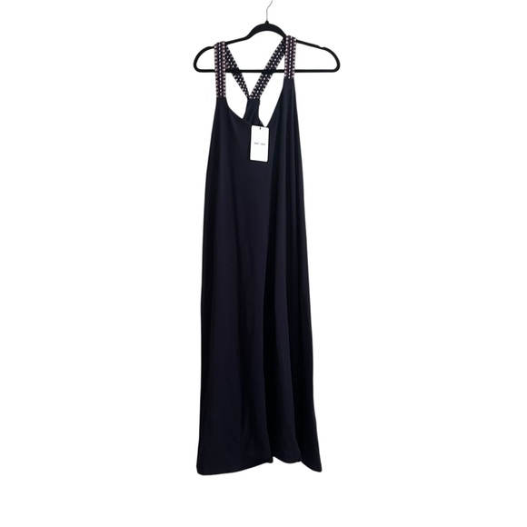 navy blue chevron maxi dress Aqua Womens Teal Navy Blue Chevron Maxi Dress Size Medium Sundress Beach Spring